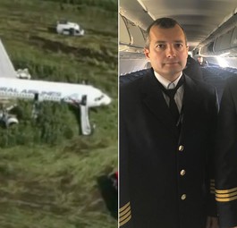 Airbus A321 von Ural Airlines, Kapitän Damir Yusupov (links) und Kopilot Georgy Murzin.