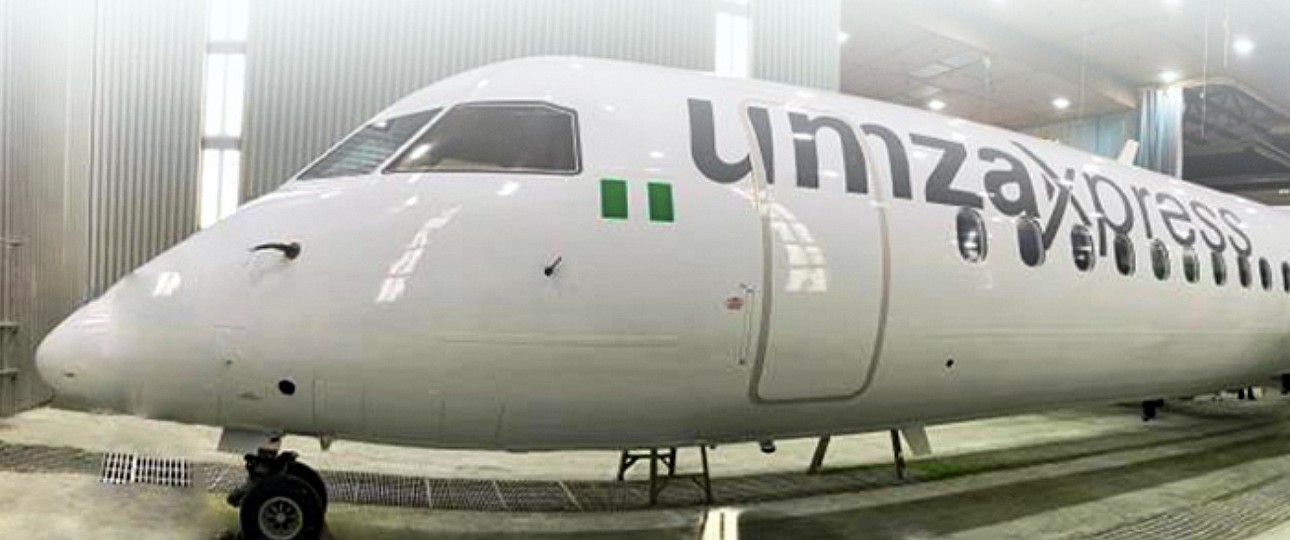 Lackierung der ersten Dash 8 von Umza Express: Neue Airline für Nigeria.