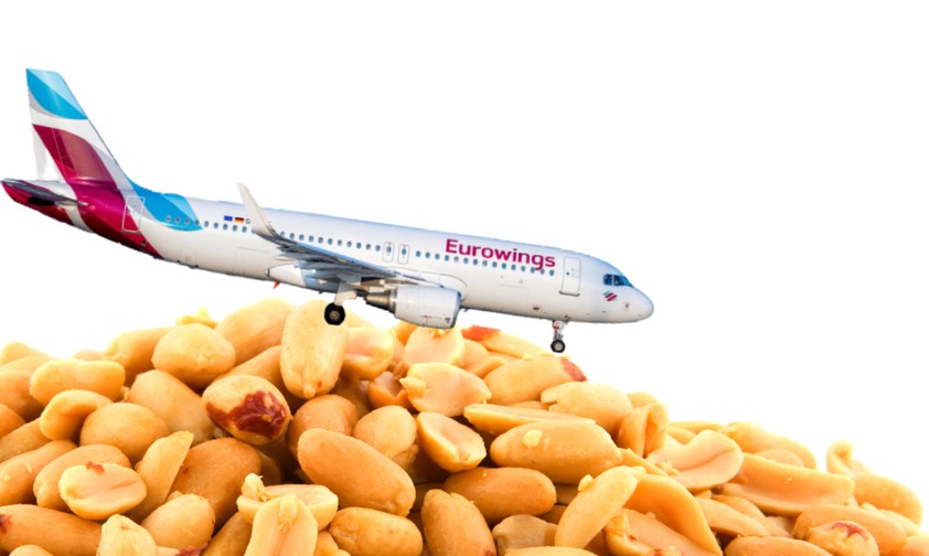 Jet von Eurowings, Erdnüsse: Immer wieder Grund für Ärger.