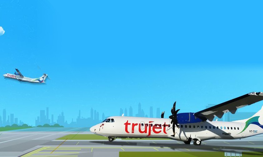 Werbung von Trujet: Aktuell noch mit ATR 72 unterwegs.