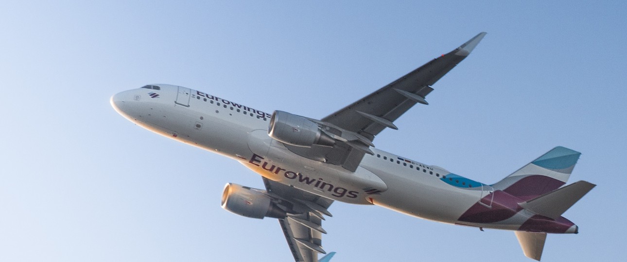 Airbus A320 von Eurowings: Solch ein Jet musste nach einem Tailstrike repariert werden.