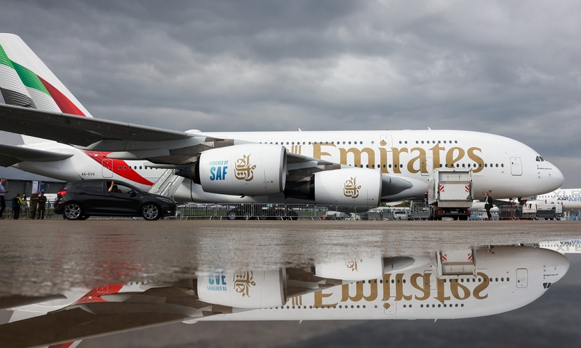 Airbus A380 von Emirates auf der ILA Berlin 2024: Die Golf-Airline will nach Berlin.
