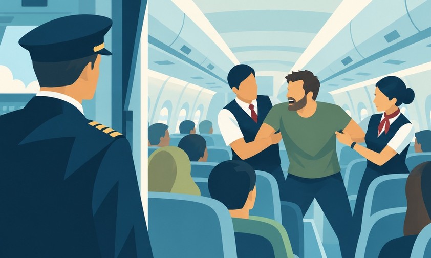 Unruly Passenger: Was darf die Crew mit  Pöbelpassagieren tun, was nicht?