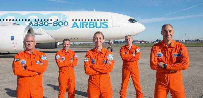 Die Testflugcrew des A330-800.