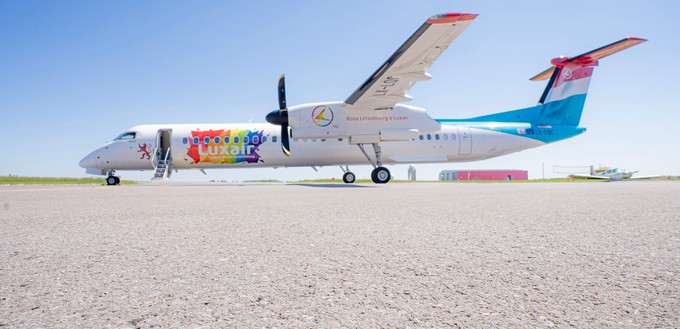 Der Pride-Flieger von Luxair.