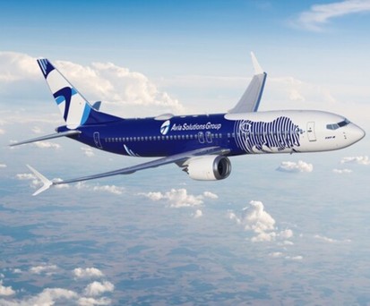 Boeing 737 Max im Avia-Solutions-Design: Etliche Airlines gehören zur Gruppe.