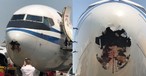 Schaden am Flugzeug von Air China: Erst am Boden bemerkt.