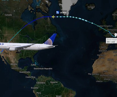 boeing 767 united airlines zuerich los angeles