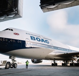 Boeing 747 von British Airways in Boac-Bemalung: Ab Dienstag (18. Februar) ist das Flugzeug so im Linienbetrieb unterwegs.
