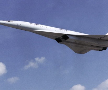 Tu-144 im Flug: Absturz in le Bourget als Rückschlag.