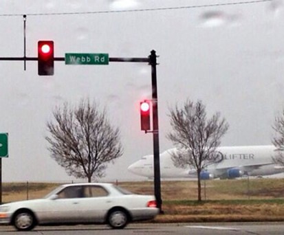 Jabara Airport in Wichita: Der Dreamlifter musste hier übernachten.