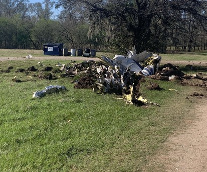 Die Trümmerteile einer Cessna 208B Grand Caravan in Texas.
