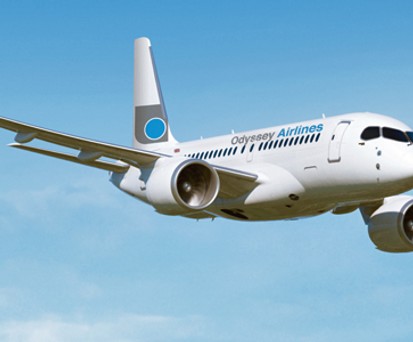 Bombardier CS100 von Odyssey Airlines: Flüge nach Nordamerika.