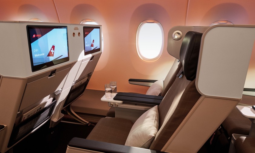 Im Airbus A350: Premium Economy der neuen Swiss-Senes-Kabine.