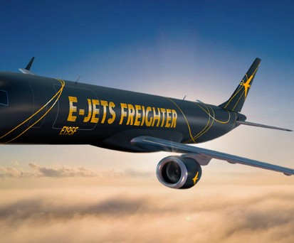 Eine Embraer E195 umgebaut um Frachtflugzeug: Soll so aussehen.