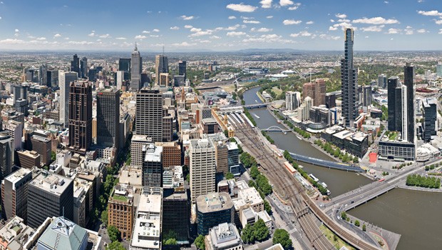 Rang 5: Melbourne - Sydney. Stadtzentrum von Melbourne.