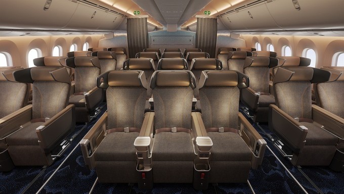 2-3-2-Bestuhlung in der Premium Economy.
