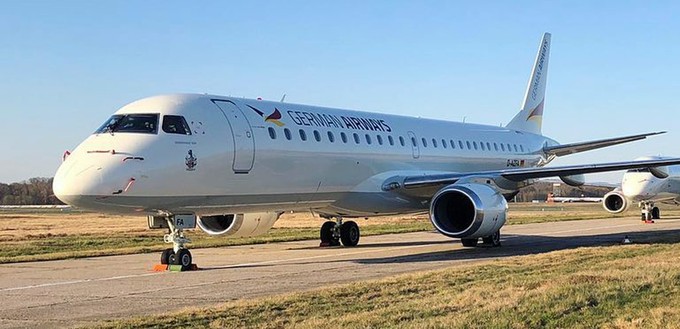 Bisher besteht die Flotte von German Airways aus Embraer E190.