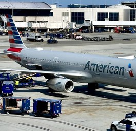 Airbus A321 von American Airlines am Flughafen Los Angeles: Kleinere Fluglinien werfen den vier großen fehlenden Wettbewerb durch deren Bonusprogramme vor.