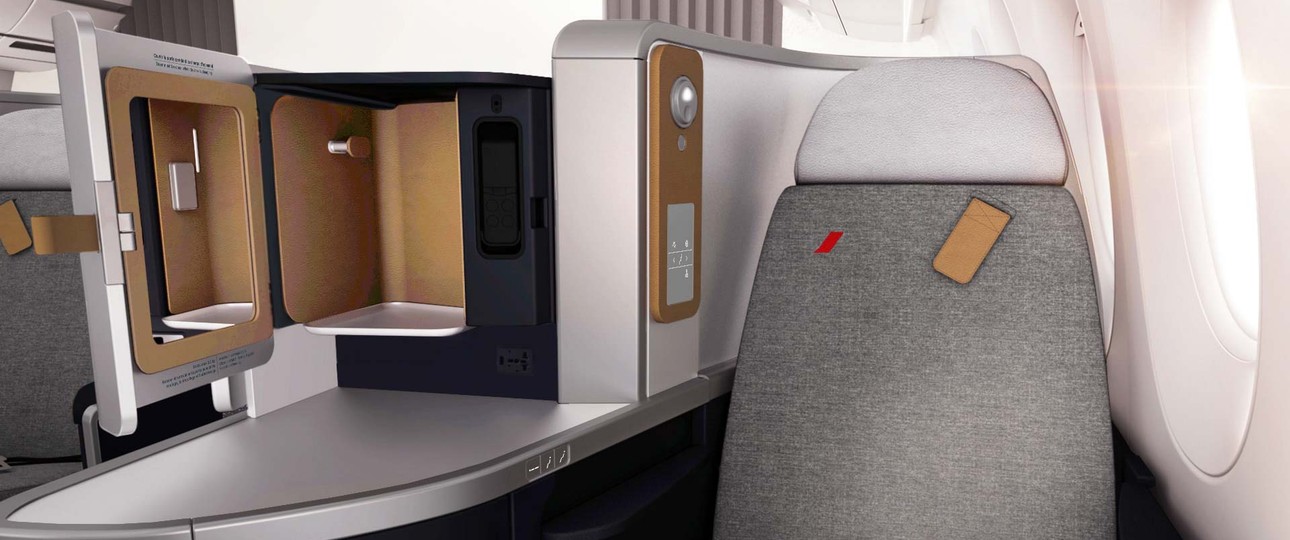 Sitz der neuen Business-Klasse der speziellen Ferien-Boeing 777 von Air France: Mit 14 Plätzen bleibt die Zahl der Sitzplätze dort gleich.