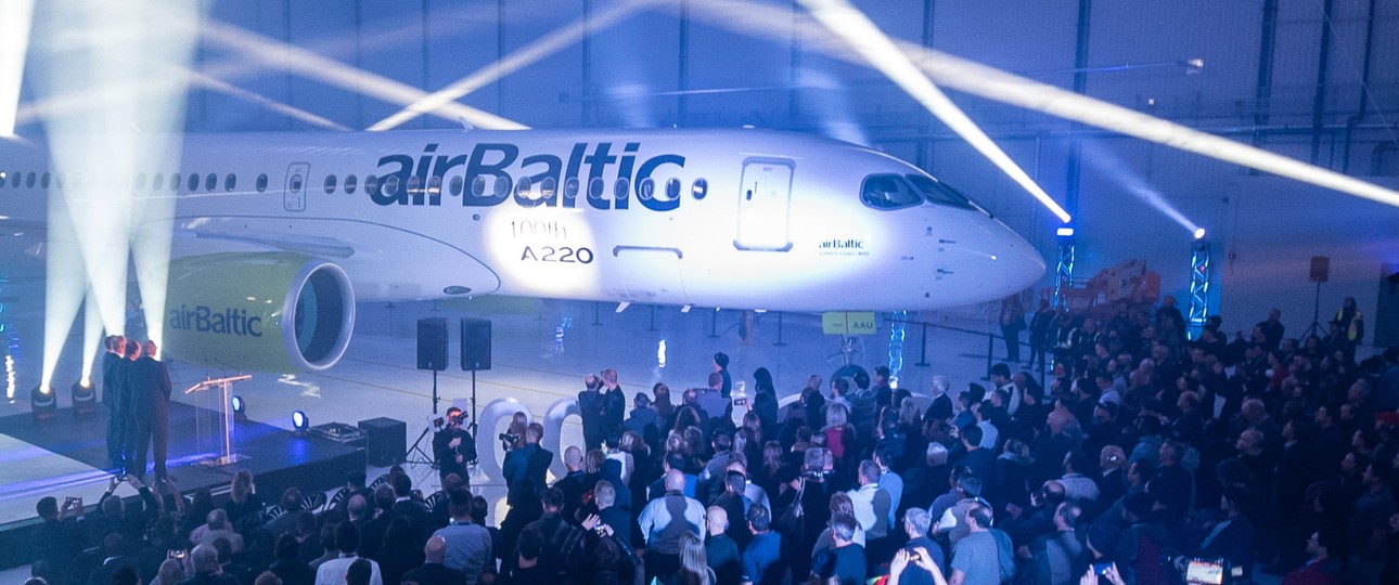 Übergabe des 100. Airbus A220 im Jahr 2019 in Mirabel: Der Hersteller baut aus.