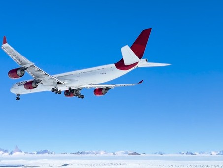 A340-600 von European Cargo: das Flugzeug ist am 5.November in der Antarktis gelandet.