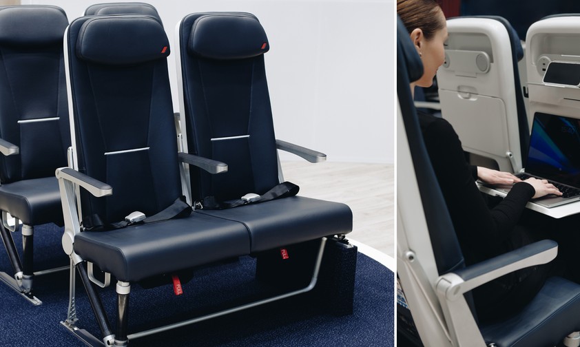 Der Expliseat-Sitz names Tiseat, den Air France für die Embraer E190 ihrer Tochter ...