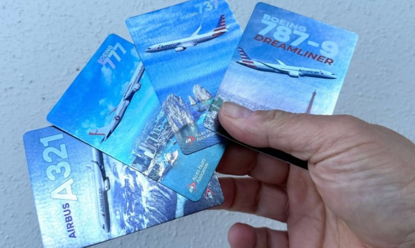 Sammelkarten für American Airlines: Von der Gewerkschaft in den Umlauf gebracht