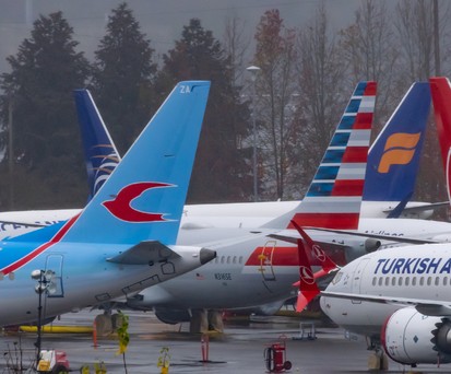 Geparkte Boeing 737 Max: Sie stehen noch ein paar Wochen da.