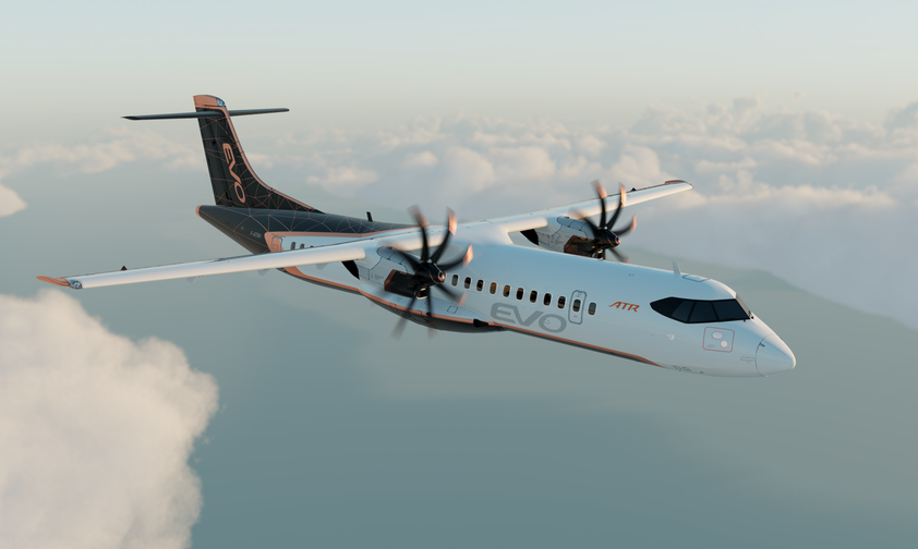 Am Computer erstellte Grafiken zeigen, wie die neue Flugzeuggeneration Evo von ATR aussehen soll.
