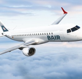 Flieger in den Farben von Flybair: Außen Bern, innen German Airways.