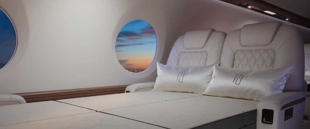 Ein Bett in einem Business-Jet: Hersteller Primadonna hat eine Lösung für zahlreiche Jets entwickelt.