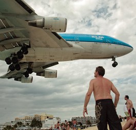 Boeing 747 im Anflug auf St. Maarten: Ein Spektakel.