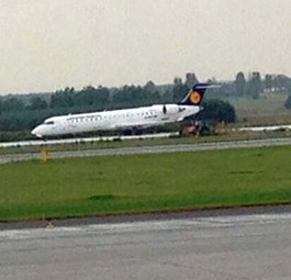 Die CRJ700 von Lufthansa in Katowice: Die Piloten wählten die falsche Landebahn.