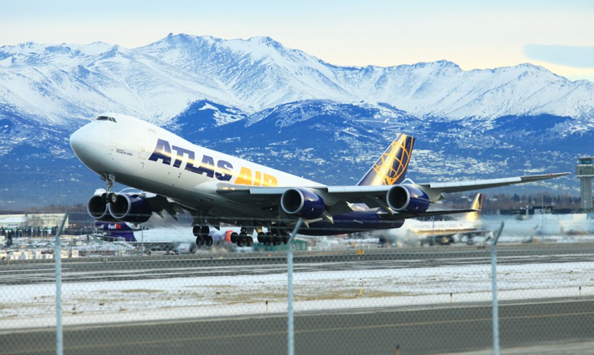 Flieger von Atlas Air in Anchorage: Der Flughafen ist für Fracht sehr gut gelegen.