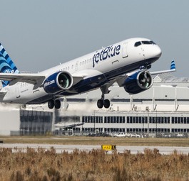 Airbus A220-300 von Jetblue: Mehr Reichweite dürfte willkommen sein.