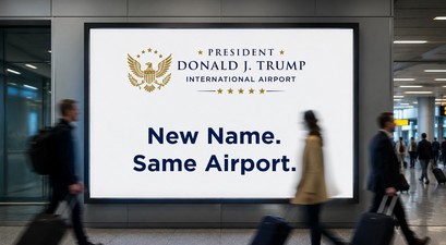 So wirbt der Flughafen für den Namenswechsel (Symbolbild): Der neue Name kommt nicht nur gut an.
