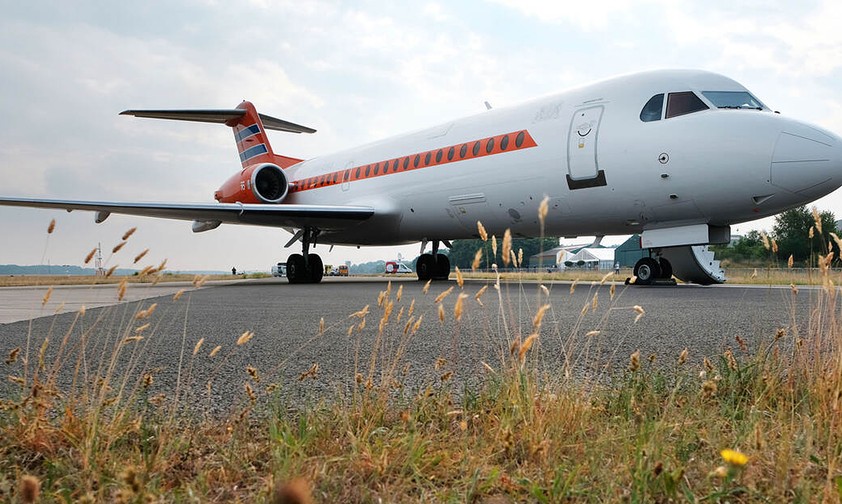 Die Fokker 70 bei ihrem Abschied aus den Niederlanden.