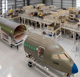 Airbus-A220-Montage in Mobile in den USA: Die Produktionsrate ist noch niedrig.