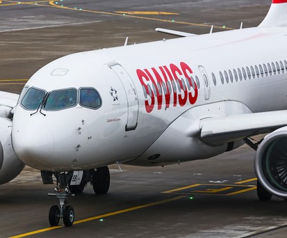 Airbus A220 von Swiss: Es kam zu zwei Zwischenfällen, bei denen ein Triebwerk ausfiel.
