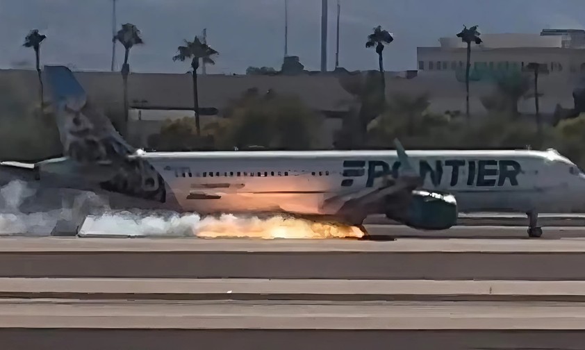 Fahrwerk eines Airbus A321 brennt bei Landung in Las Vegas