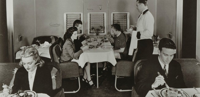 In Flugbooten (hier eine Boeing B-314 im Jahr 1939) war es besonders luxuriös.