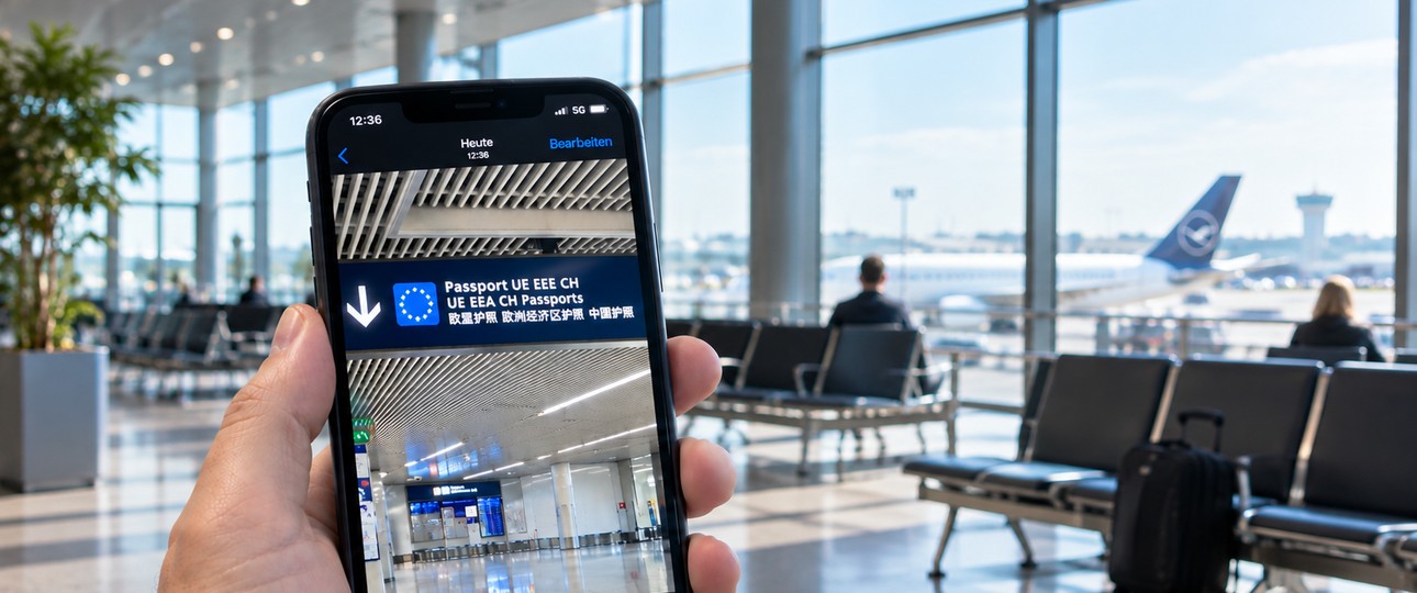 Das fehlerhafte Schild an einem Pariser Flughafen: Schuld war ein Übersetzungsfehler.