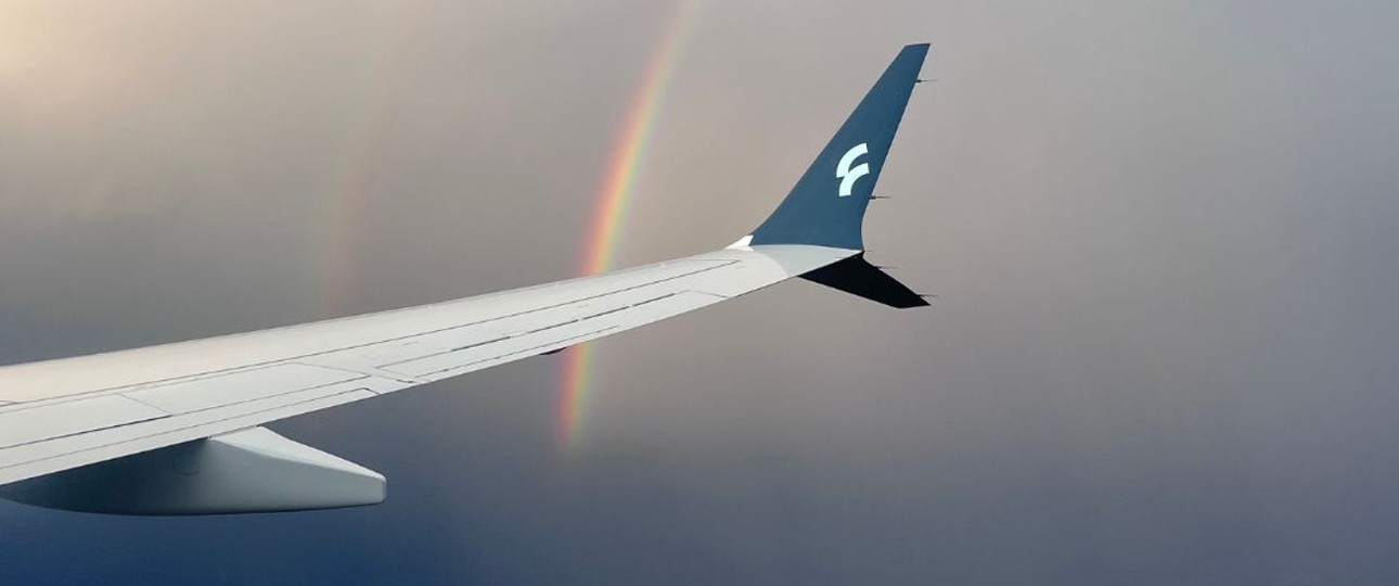 Flügelspitze eines Flyr-Jets: Jetzt am Boden.