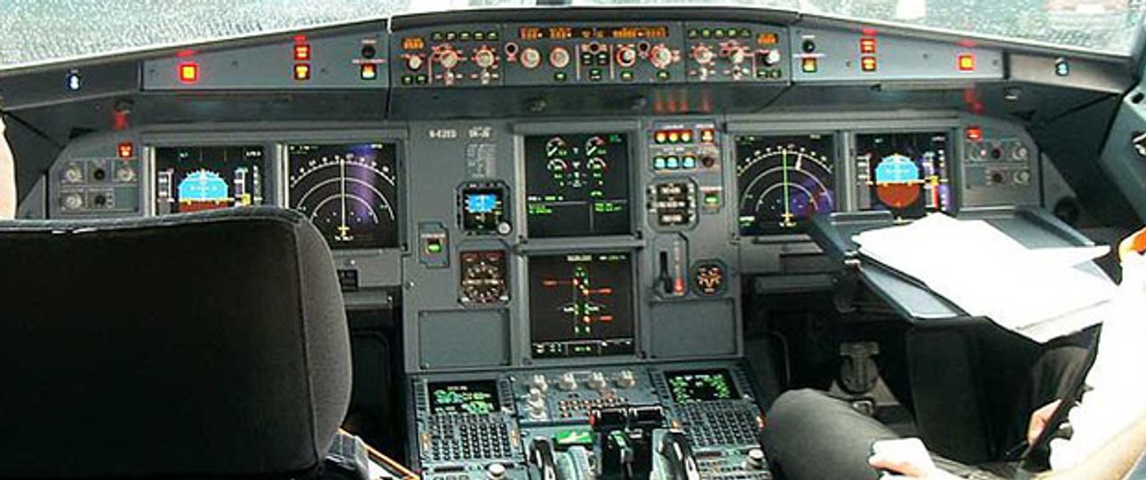 Cockpit eines Airbus A319: Farben sind wichtig.