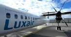 luxair dash 8 vorfeld geparkt