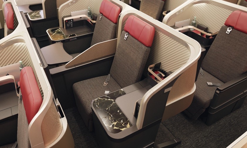 Das Herzstück des Kabinenumbaus ist eine neue Business Class mit mehr Privatsphäre.
