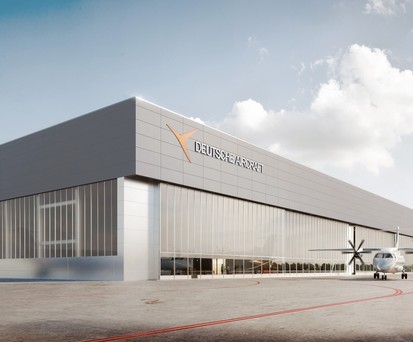 300 Menschen sollen in der neuen Endmontagehalle von Deutsche Aircraft am Flughagen Leipzig/Halle dereinst arbeiten.