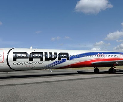 Flieger von Pawa Dominicana: Bienvenido a Miami.