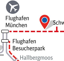 Die Pläne für die S-Bahn München am Flughafen: Überwerfungsbauwerk (links) und Verlängerung nach Schwaigerloh.